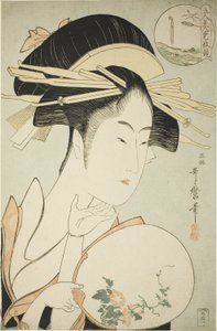 Kisegawa z Matsubaya, ok. 1795-96 (kolorowy drzeworyt; oban) autorstwa Kitagawa Utamaro