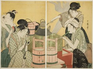 Scena kuchenna autorstwa Kitagawa Utamaro