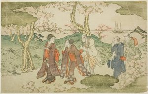 Góra Goten, z ilustrowanej książki „Posąg Fugen (Fugen-zo)” autorstwa Kitagawa Utamaro
