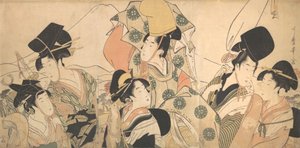 Podróż Narihiry na Wschód, ca. 1797. autorstwa Kitagawa Utamaro