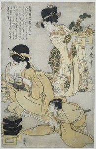 Nowy Rok Pięć festiwali roku (tytuł serii) autorstwa Kitagawa Utamaro