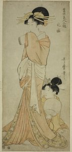 Dzielnica Północna (Hokkoku), z serii „Trzy rozrywki współczesnych piękności (Tosei bijin sanyu)” autorstwa Kitagawa Utamaro