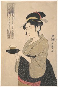 Okita z herbaciarni Naniwa-ya autorstwa Kitagawa Utamaro