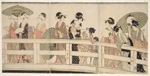 Na górze i pod mostem Ryogoku autorstwa Kitagawa Utamaro