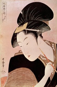 Portret kobiety Japońska grafika Utamaro Kitagawa (1753-1806) autorstwa Kitagawa Utamaro