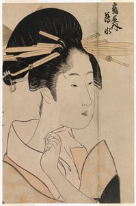 Portret gejszy z herbaciarni Uyo autorstwa Kitagawa Utamaro