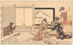Przygotowywanie pożywienia dla gajówki..., 1798. autorstwa Kitagawa Utamaro
