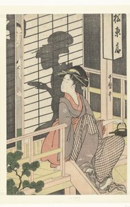 Kelnerka herbaciarni Matsu Higashiya autorstwa Kitagawa Utamaro