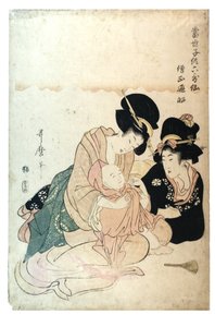 Sojo Henjo z cyklu Nowoczesne dzieci jako 6 nieśmiertelnych poetów, ok. 1800-1806 (drewnodruk na papierze) autorstwa Kitagawa Utamaro