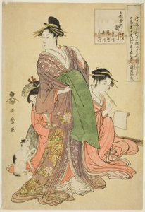 Takigawa Ofte Ogiya autorstwa Kitagawa Utamaro