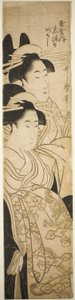 Kurtyzany Shizuka i Akashi z Tamaya autorstwa Kitagawa Utamaro