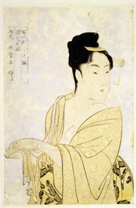 Typ Fancy-Free, z serii Dziesięć typów w Physiognomic Study of Women par Utamaro, Kitagawa (1753-1806), ok. 1930. 1793 - Drzeworyt kolorowy, 34,2x22,6 - Kolekcja prywatna autorstwa Kitagawa Utamaro