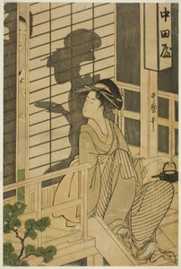 Herbaciarnia wschodnia autorstwa Kitagawa Utamaro