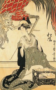 Oiran Matsuzake z fajką, Kitagawa Utamaro, drzeworyt autorstwa Kitagawa Utamaro