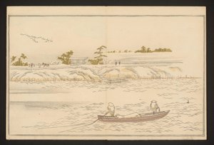 Brzegi rzeki Sumida w śniegu autorstwa Kitagawa Utamaro
