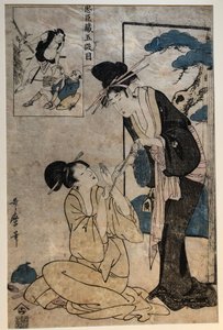 Dwie kobiety w akcie V, z serii Chūshingura autorstwa Kitagawa Utamaro