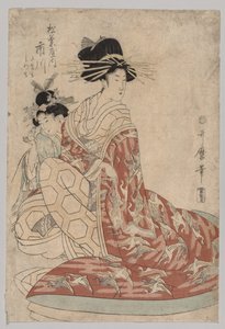 Kobieta Yoshiwary z dziewczyną, 1753-1806. autorstwa Kitagawa Utamaro