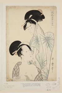 Kobiety po kąpieli (kolorowy drzeworyt) autorstwa Kitagawa Utamaro
