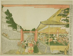 Akt IV (Yondanme), z serii „Perspektywiczne obrazy magazynu lojalnych wiernych (Uki-e kanadehon Chushingura)” autorstwa Kitao Masayoshi