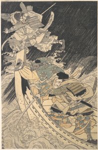Minamoto Yoshitsune i jego podwładny, mnich Benkei..., koniec XVIII wieku.