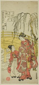Nr 6: Tama River of Koyasan w prowincji Kii, z serii „Six Jewel Rivers of the Floating World (Ukiyo Mu Tamagawa)” autorstwa Kitao Shigemasa
