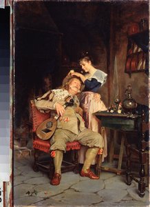 Nie ma głupca jak stary głupiec - Obraz Klavdiego Pietrowicza Stepanowa (1854-1910), olej na płótnie autorstwa Klavdi Petrovich Stepanov
