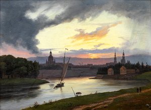 Norweski:  Drezno o zachodzie słońca Drezno o zachodzie słońca