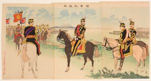 Ceremonia z okazji triumfalnego powrotu armii autorstwa Kobayashi Kiyochika