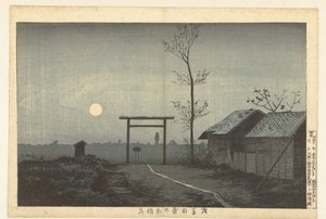 Świątynia Taro Inari na polach ryżowych w Asakusa Asakusa tanbo Taro Inari (tytuł na obiekcie) autorstwa Kobayashi Kiyochika