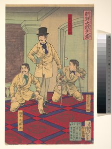 Illustration des Großen Koreanischen Krieges autorstwa Kobayashi Kiyochika