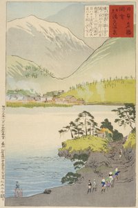 Siarkowe źródło Yumoto, Nikkō autorstwa Kobayashi Kiyochika