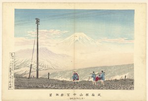 Widok na Fuji w górach Hakone Ju Hakone sanchu Fugaku chobo (tytuł na obiekcie) autorstwa Kobayashi Kiyochika
