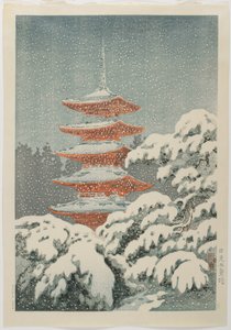 Pięciopiętrowa Pagoda w sanktuarium Nikko_, ok. 1930 r. 1930-1940 autorstwa Koitsu Tsuchiya