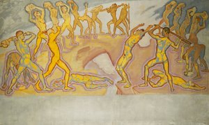 Starcie Tytanów; Bitwa Tytanów, ok. 1913-1915 autorstwa Koloman Moser