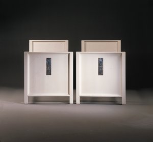 Para pojedynczych łóżek Wiener Werkstatte, ok. 1904 (malowane drewno) autorstwa Koloman Moser