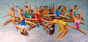 Leaping High, 2014 (wschodni gwasz na papierze ryżowym)