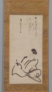 Poeta Hitomaro autorstwa Konoe Nobutada