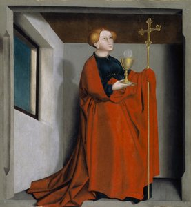 Ecclesia z Heilspiegel Altarpiece, ok. 1435 (media mieszane na dębowym panelu)