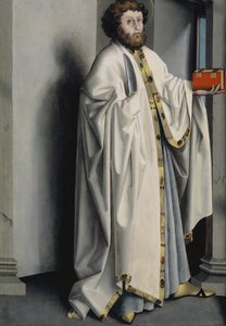 Św. Bartłomiej z Ołtarza Heilspiegel, ok. 1435 (media mieszane na desce dębowej) autorstwa Konrad Witz