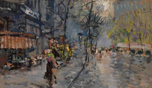 Ulica w Paryżu, 1918 r. autorstwa Konstantin Alekseevich Korovin