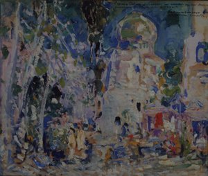 Scenografia do baletu Szkarłatny Pimpernel F. Hartmana, 1911 autorstwa Konstantin Alekseevich Korovin