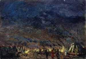 Obóz Połowców. Scenografia do opery Książę Igor A. Borodina, 1914 autorstwa Konstantin Alekseevich Korovin