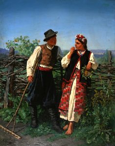 Przy płocie, 1863