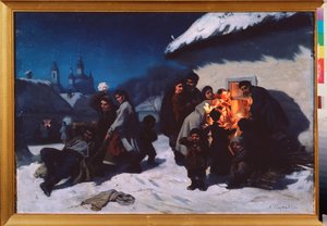 Le cantique de Noel en Ukraine (Kolęda na Ukrainie) - Obraz Konstantina Aleksandrowicza Trutowskiego (Troutovsky) (1826-1893), olej na płótnie