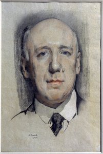 Portret pisarza Fiodora Sologuba (Fiodora Sologuba) (1863-1927) (Portret autora F. Sologuba). Praca Konstantina (Constantina) Andreyevicha Somova (1869-1939), akwarela na papierze autorstwa Konstantin Andreevic Somov