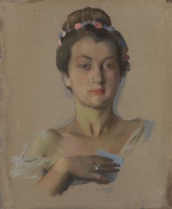 Portret Aleksandry Lewczenko, 1934 autorstwa Konstantin Andreevic Somov