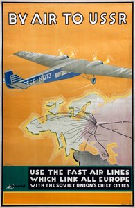 Samolotem do ZSRR Plakat firmy Intourist, 1934 autorstwa Konstantin Bor Ramensky