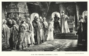 Iwan Groźny wybiera żonę (rycina) autorstwa Konstantin Egorovich Makovsky