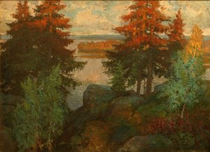 Jesienny pejzaż, 1920 autorstwa Konstantin Ivanovich Gorbatov