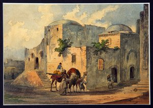 Via Dolorosa (Droga Cierpienia, Droga Krzyżowa) i Dom Poncjusza Piłata (10 pne-ok. 39 ne) w Jerozolimie. (Droga Boleści i Dom Poncjusza Piłata). Miejsca wymienione w Biblii, pielgrzymka dla chrześcijan, Via Dolorosa to ch autorstwa Konstantin Karlovich Gerz